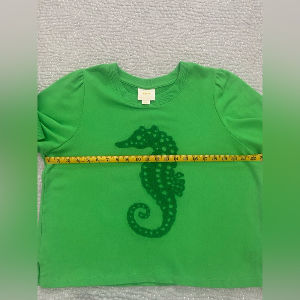 💚🐚 Maeve Seahorse Tufted Sweatshirt 🐚🩵 - Picture 11 of 14